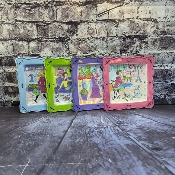 Set of 4  Vintage Plates Certified International Jennifer Brinley Collection - Picture 1 of 9